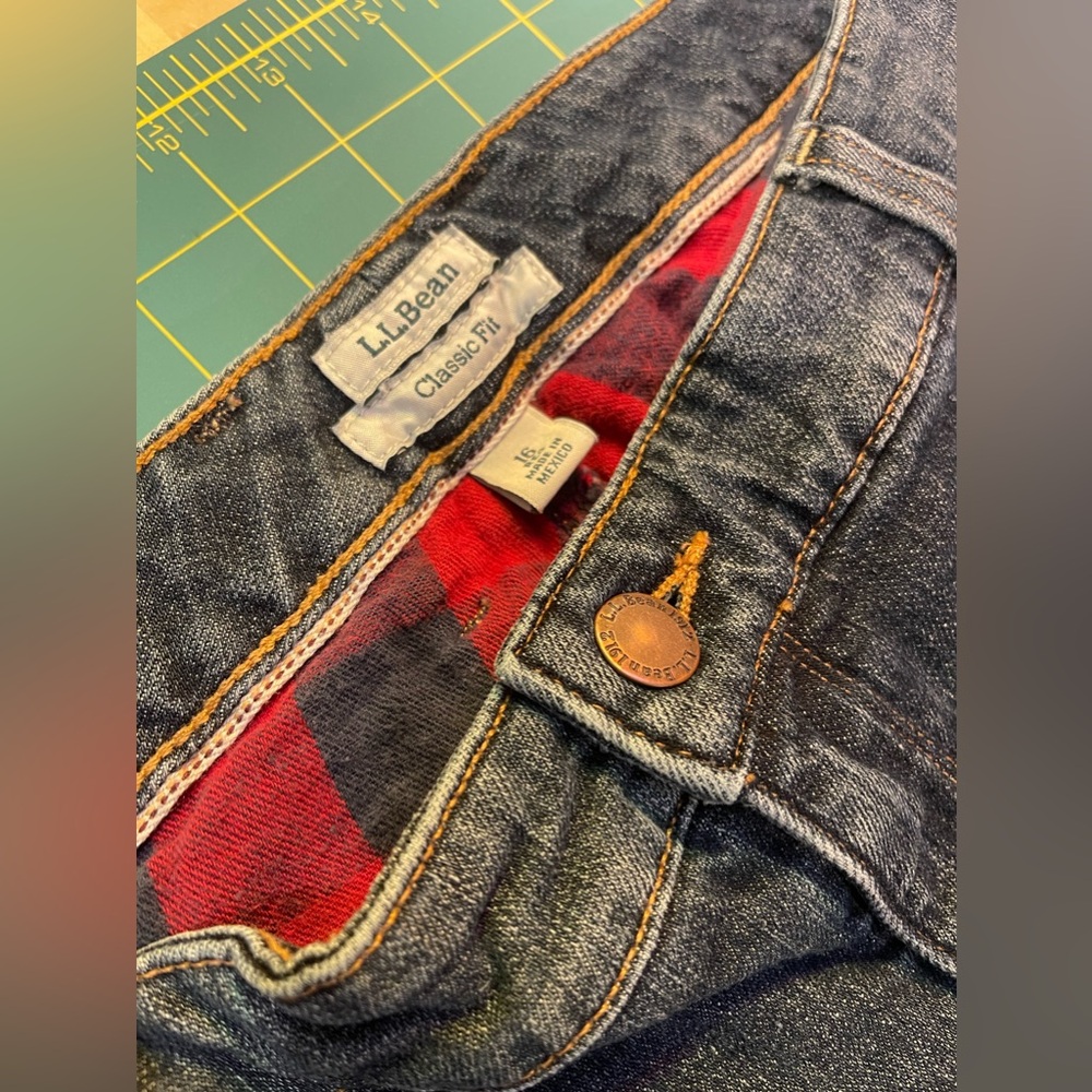 LL BEAN classic fit flannel lined jeans